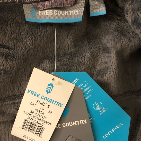 Free Country Soft Shell Zip Jacket Large NWT - Picture 4 of 5